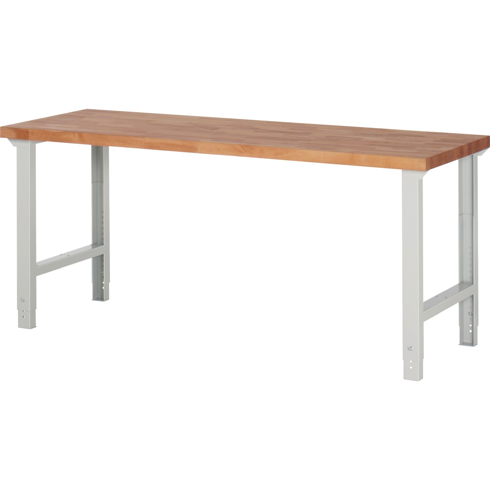 Werkbank Ser.BK 650 B2000xT700xH790-1140mm Buche massiv lichtgrau TECWERK