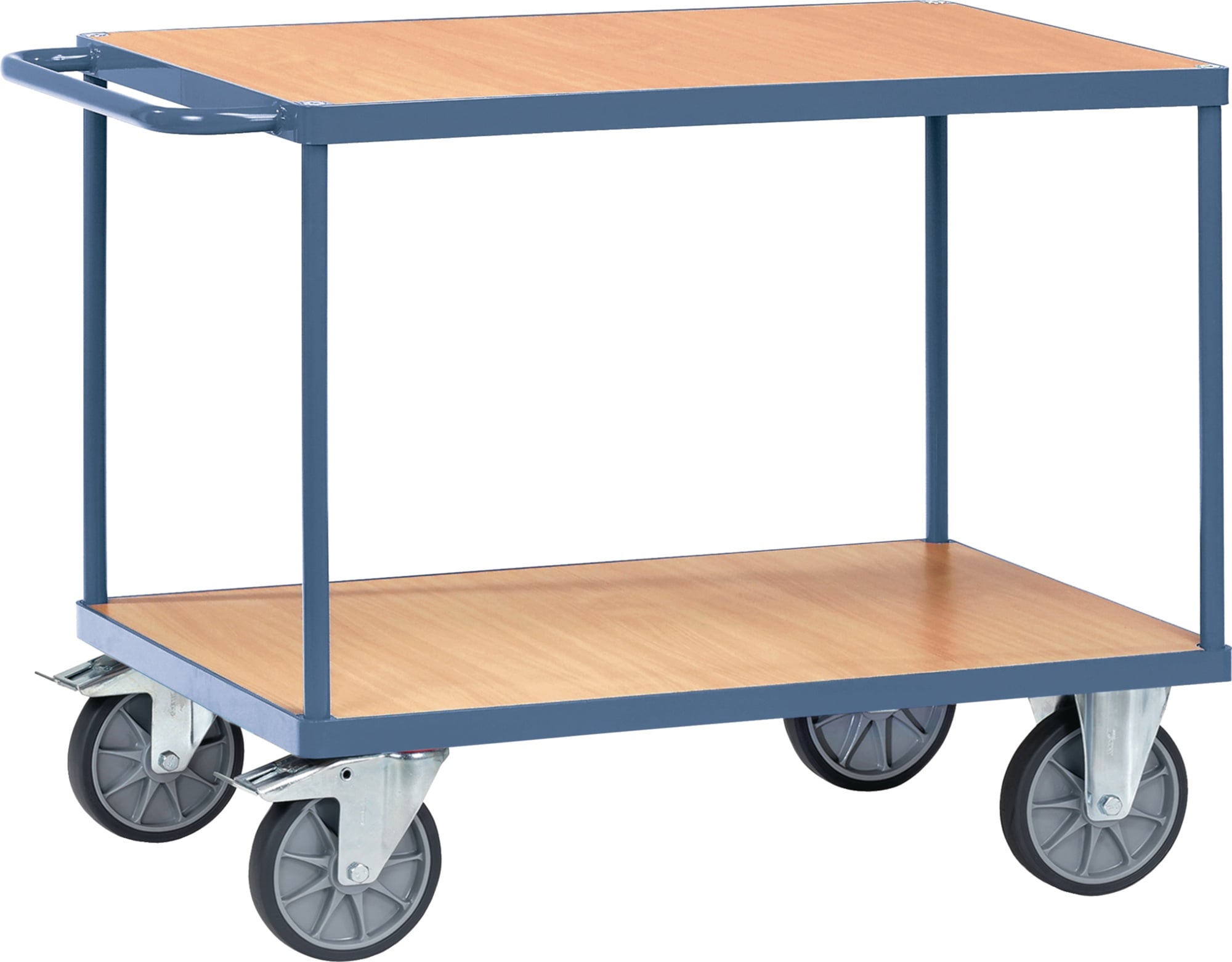 Tischwagen 2 Ladeflächen L1000xB700mm saphirblau Trgf.600kg TECWERK