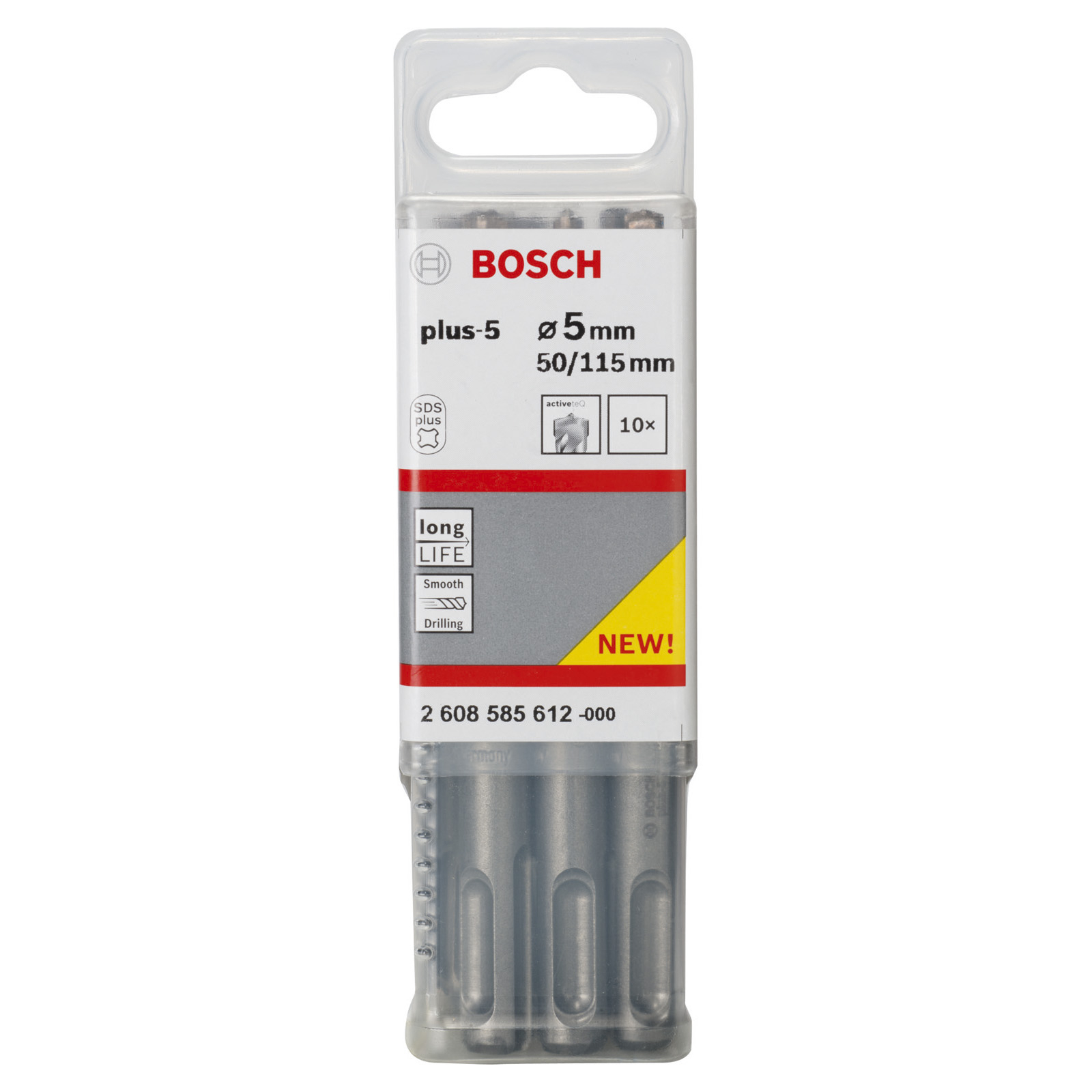 Bosch 10x Hammerbohrer SDS plus-5 5 x 50 x 115 mm - 2608585612