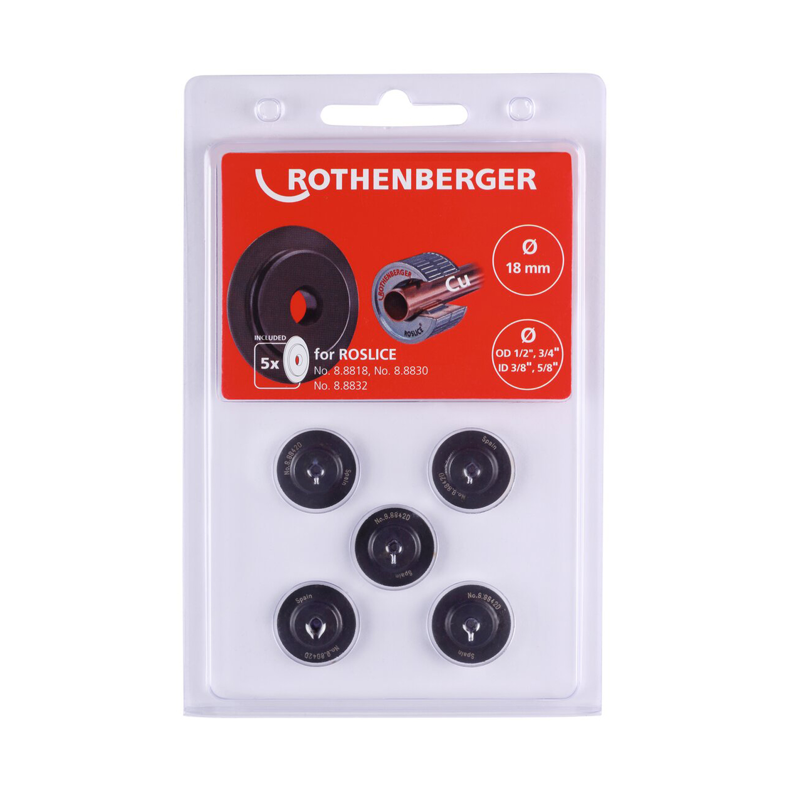 ROTHENBERGER Schneidrad für ROSLICE 18mm, 1/2-3/4", 5 Stück - 088842D