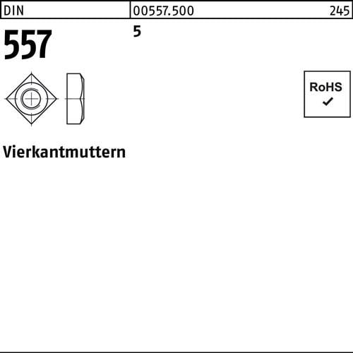 Vierkantmutter DIN 557 M12 SW 19 5 100 Stück