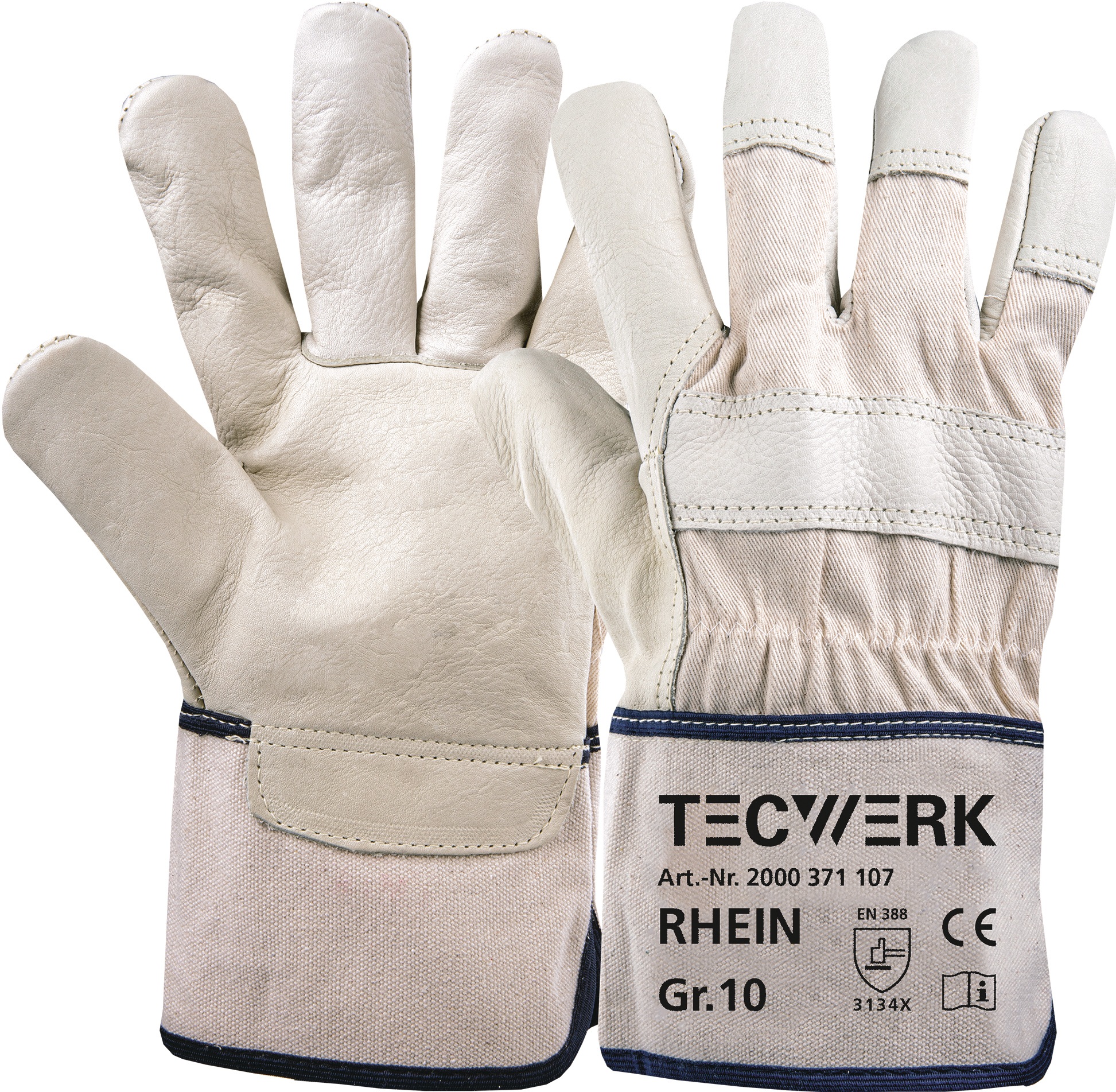 Handschuhe Top Rhein Gr.10 beige EN 388 PSA II TECWERK