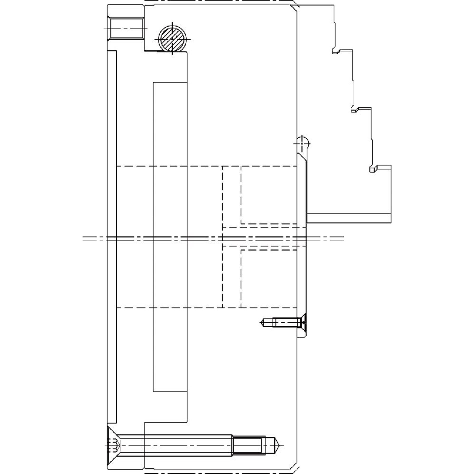 Röhm ZS Hi-Tru 160, 3-Backen, DIN 6350, Zylindrische Zentrieraufnahme, Form A - 180279