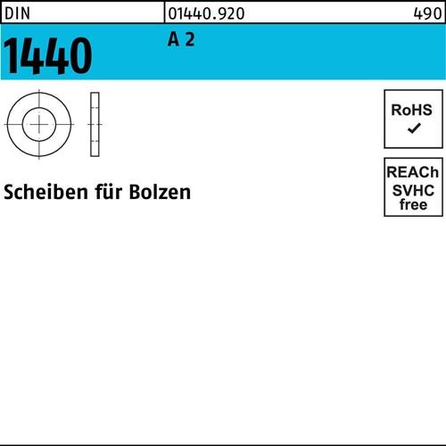 Scheibe DIN 1440 f.Bolzen 5x 10x 0,8 A 2 500 Stück