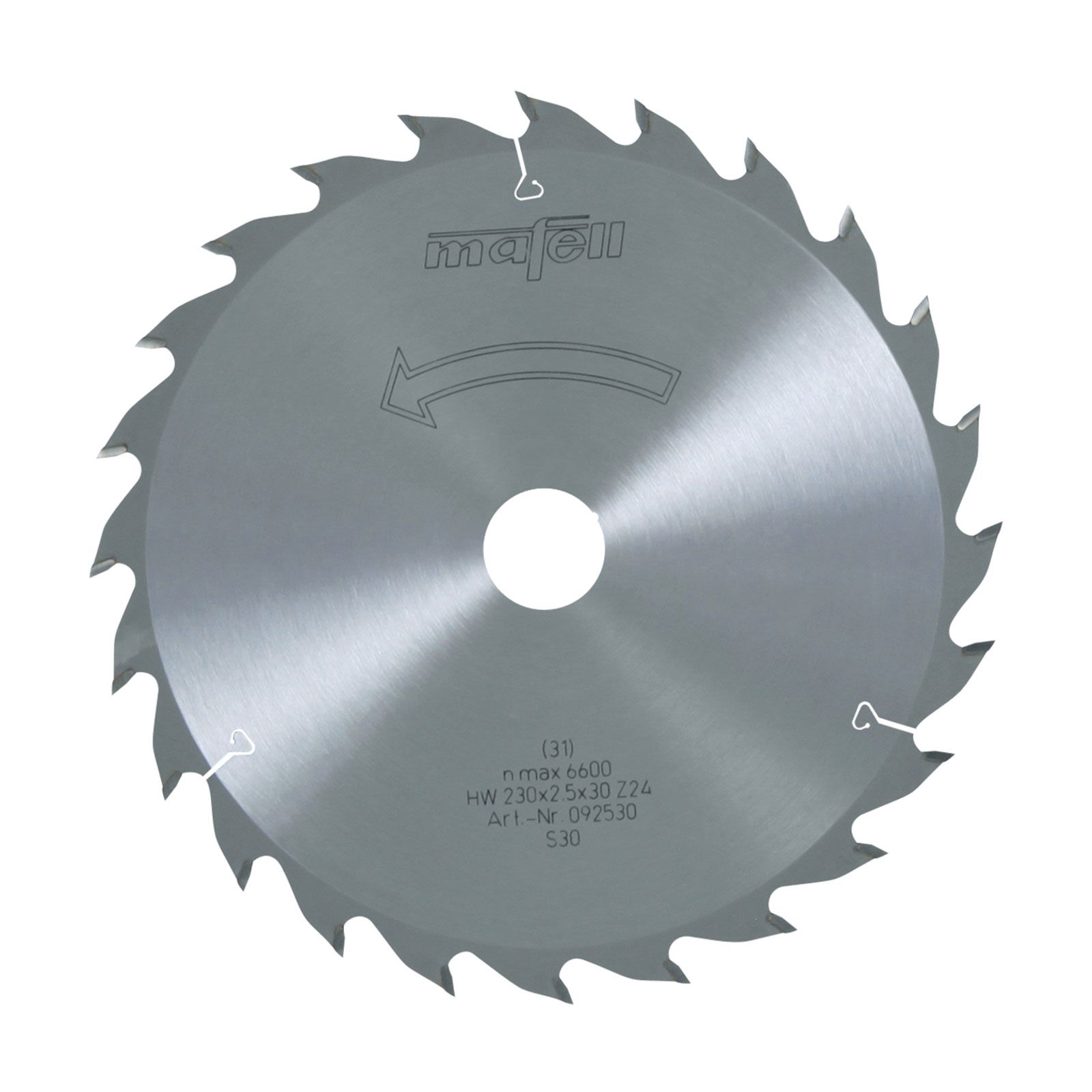 mafell Sägeblatt-HM 230 x 1,8/2,5 x 30 mm Z 24 WZ für universellen Einsatz in Holz (KSP 85 Fc) - 092530