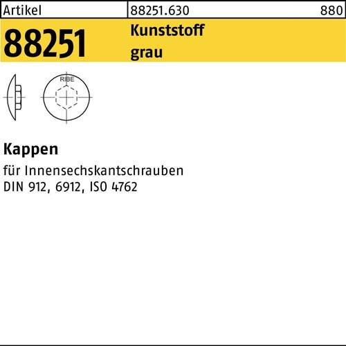 Kappe R 88251 f.Innen-6kt 14 M16, M18 Ku. grau 200 Stück