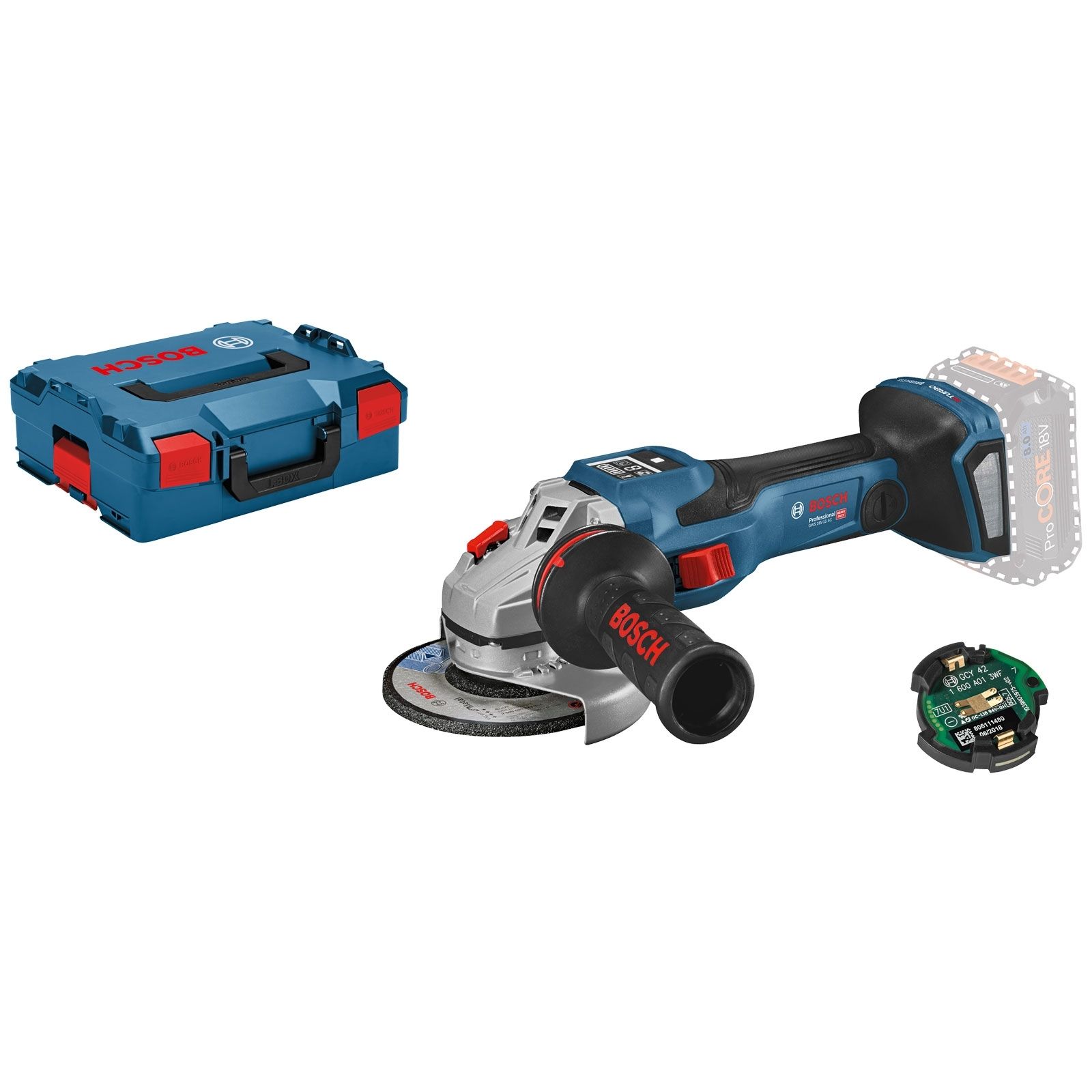 Bosch Akku-Winkelschleifer BITURBO GWS 18V-15 SC Ø 150 mm Solo inkl. Zubehör-Set in L-Boxx - 06019H6300