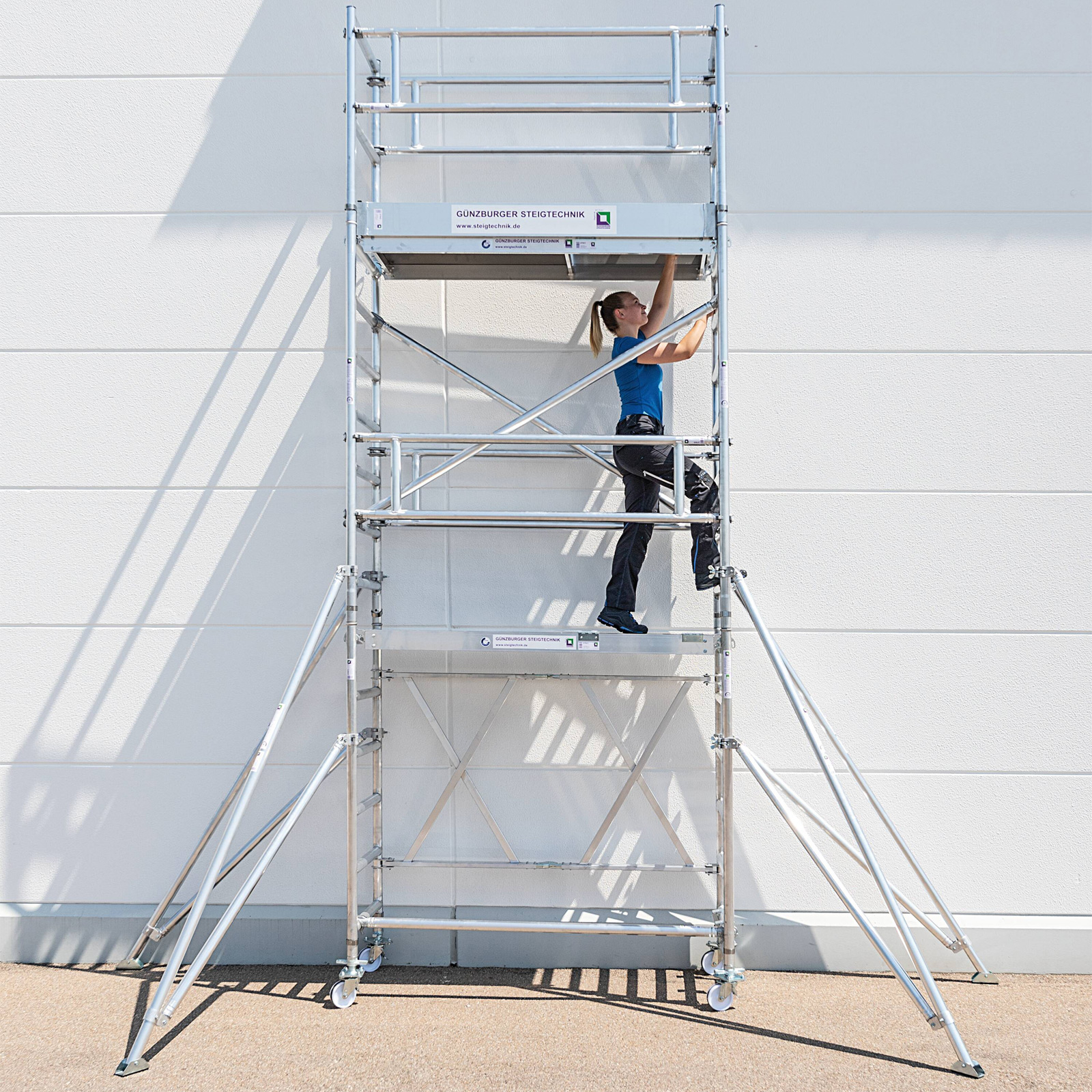 Günzburger Steigtechnik Klappgerüst 0,75 x 1,8 m mit Ausleger Plattformhöhe 7,8 m - 115179