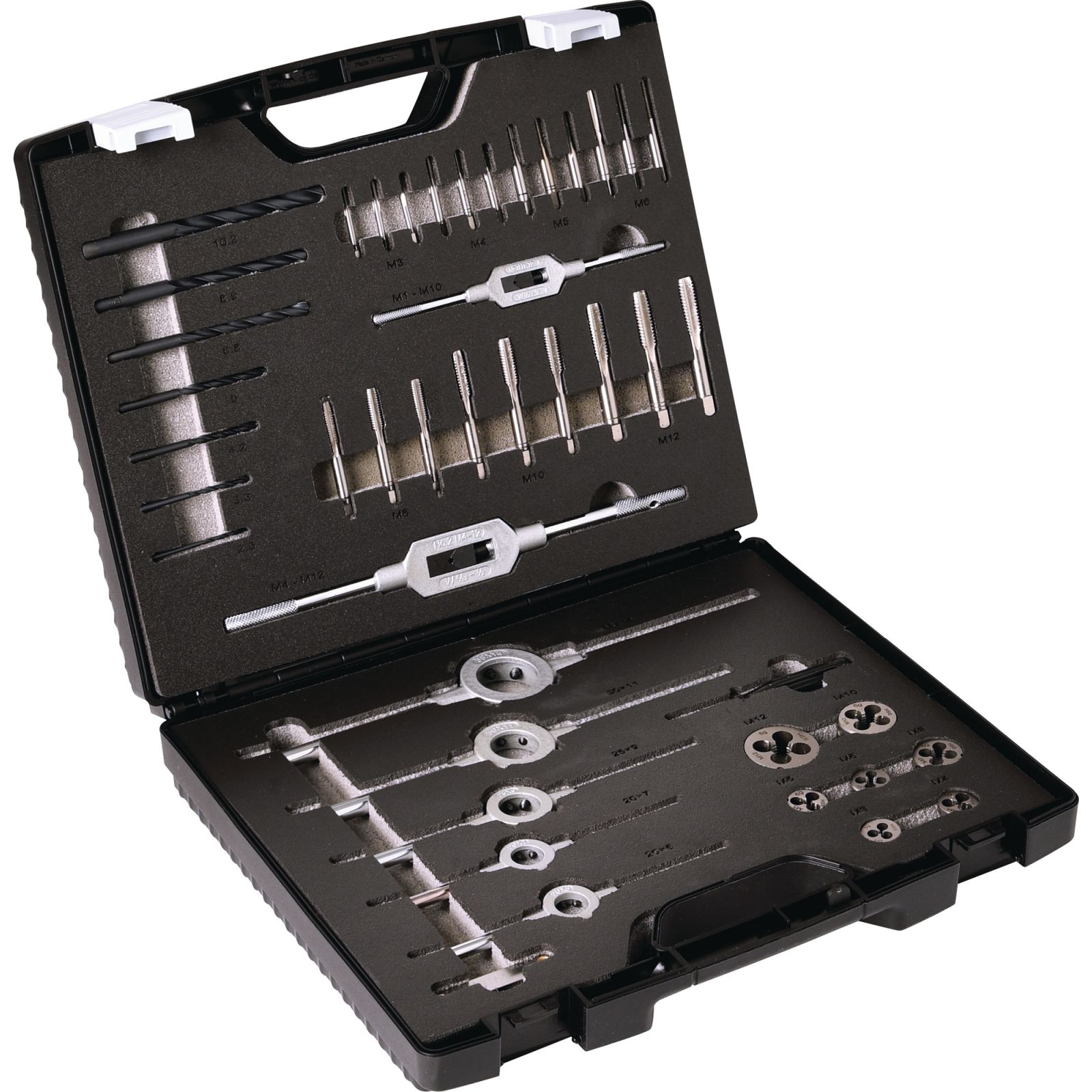 Gewindeschneidzeugsatz M3-M12 44tlg.HSS Ku.-Kass.TECWERK