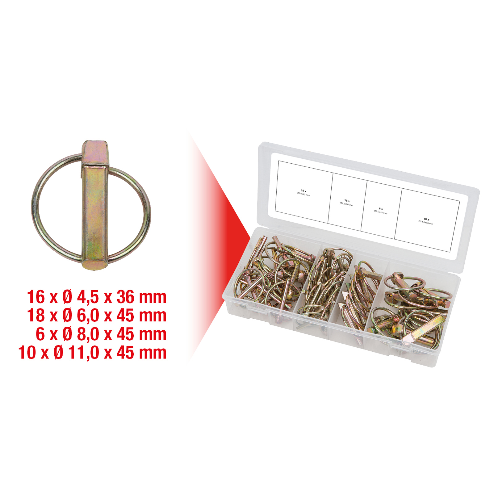 KS TOOLS Sortiment Klappsplinte 50tlg. - 970.0550