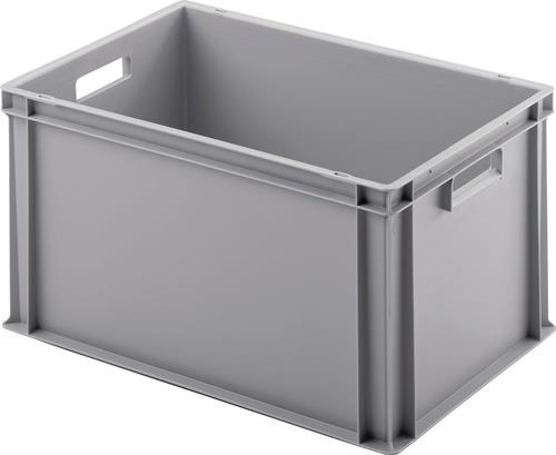 Transportstapelbehälter L600xB400xH320mm o.Deckel hellgrau PP offene Durchgriffe