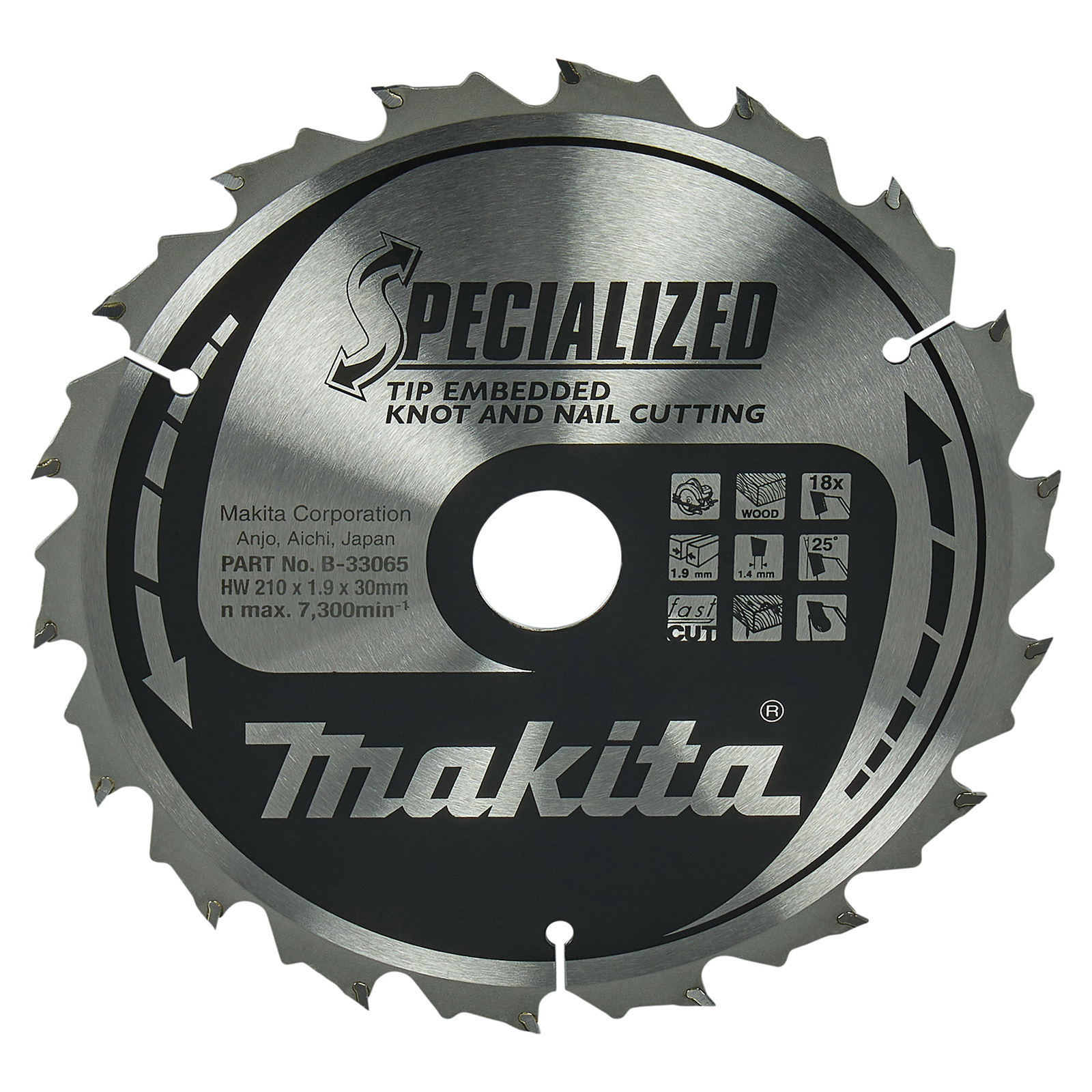 Makita SPECIALIZED Sägeblatt 210x30x18Z - B-33065