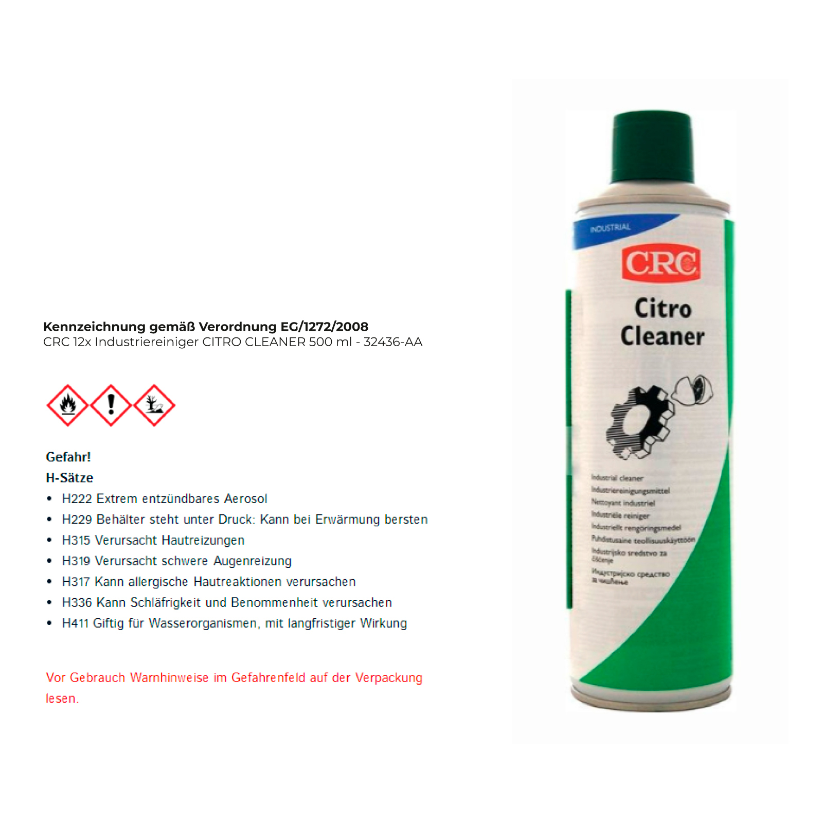 CRC Industriereiniger CITRO CLEANER 500 ml - 32436-AA