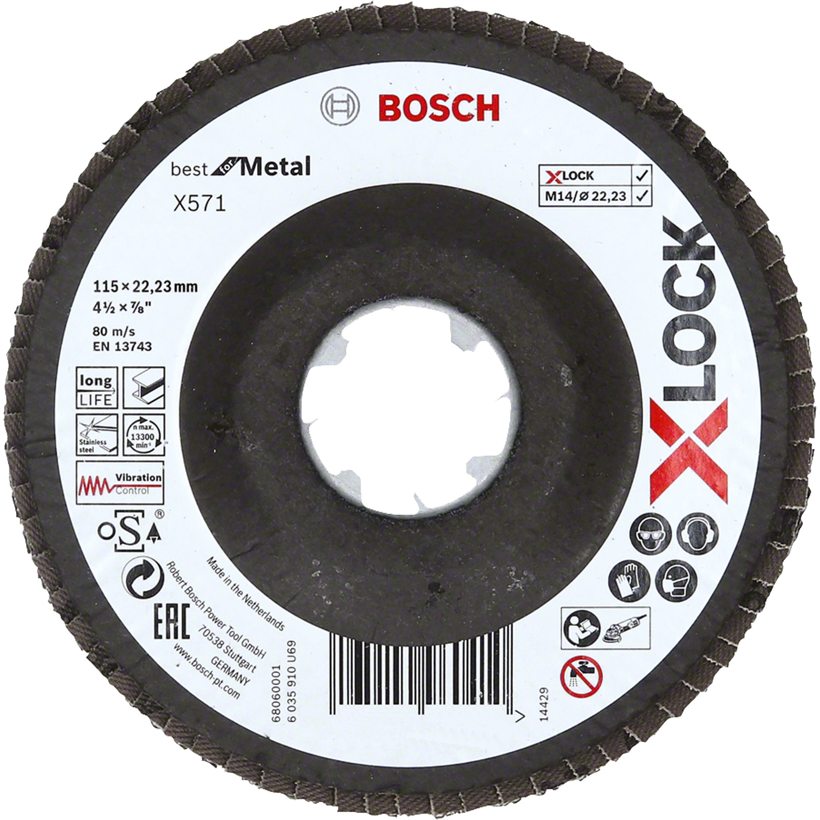 Bosch X-LOCK Fächerscheibe abgewinkelt X571 Best for Metal 115 mm