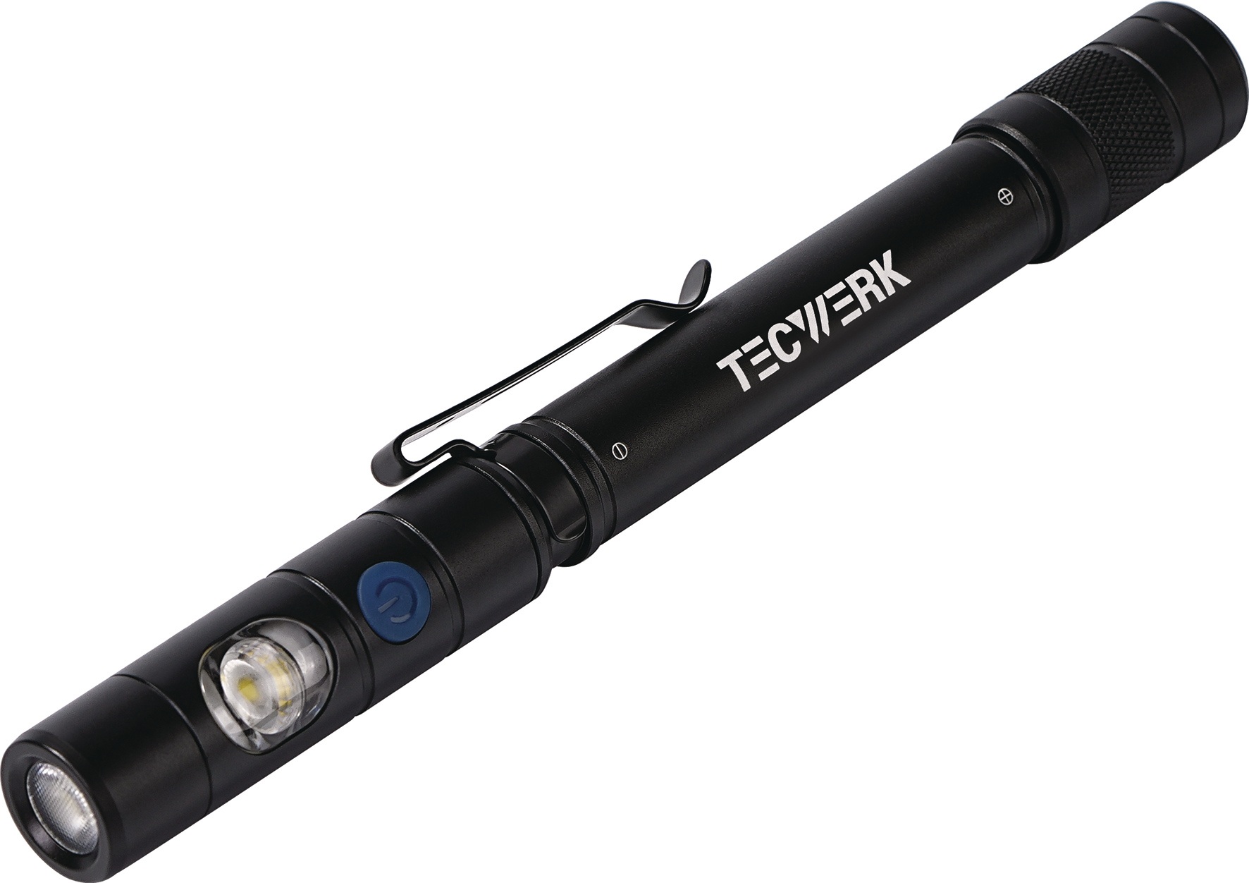 LED-Stiftleuchte Li-ion 90m blau/schwarz TECWERK