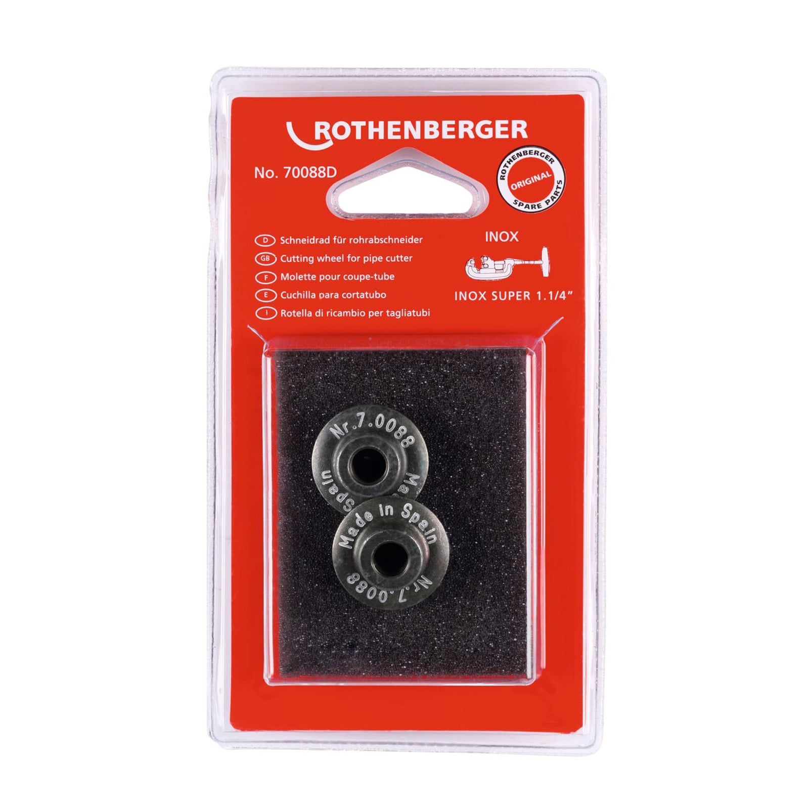 ROTHENBERGER Schneidrad für SUPER 1.1/4", Inox, 2 Stück - 070088D