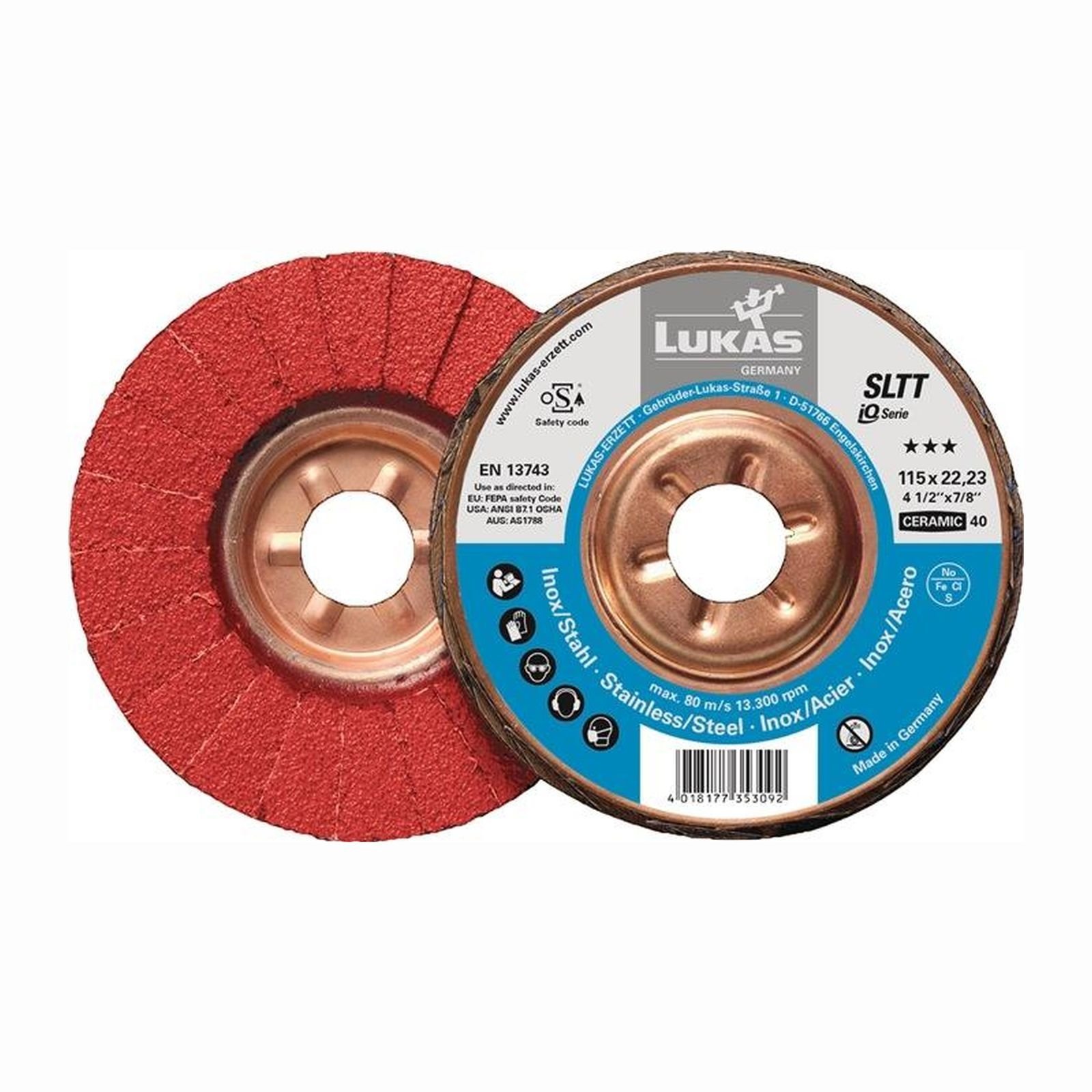 LUKAS 10x Fächerscheibe SLTT Ceramic flach