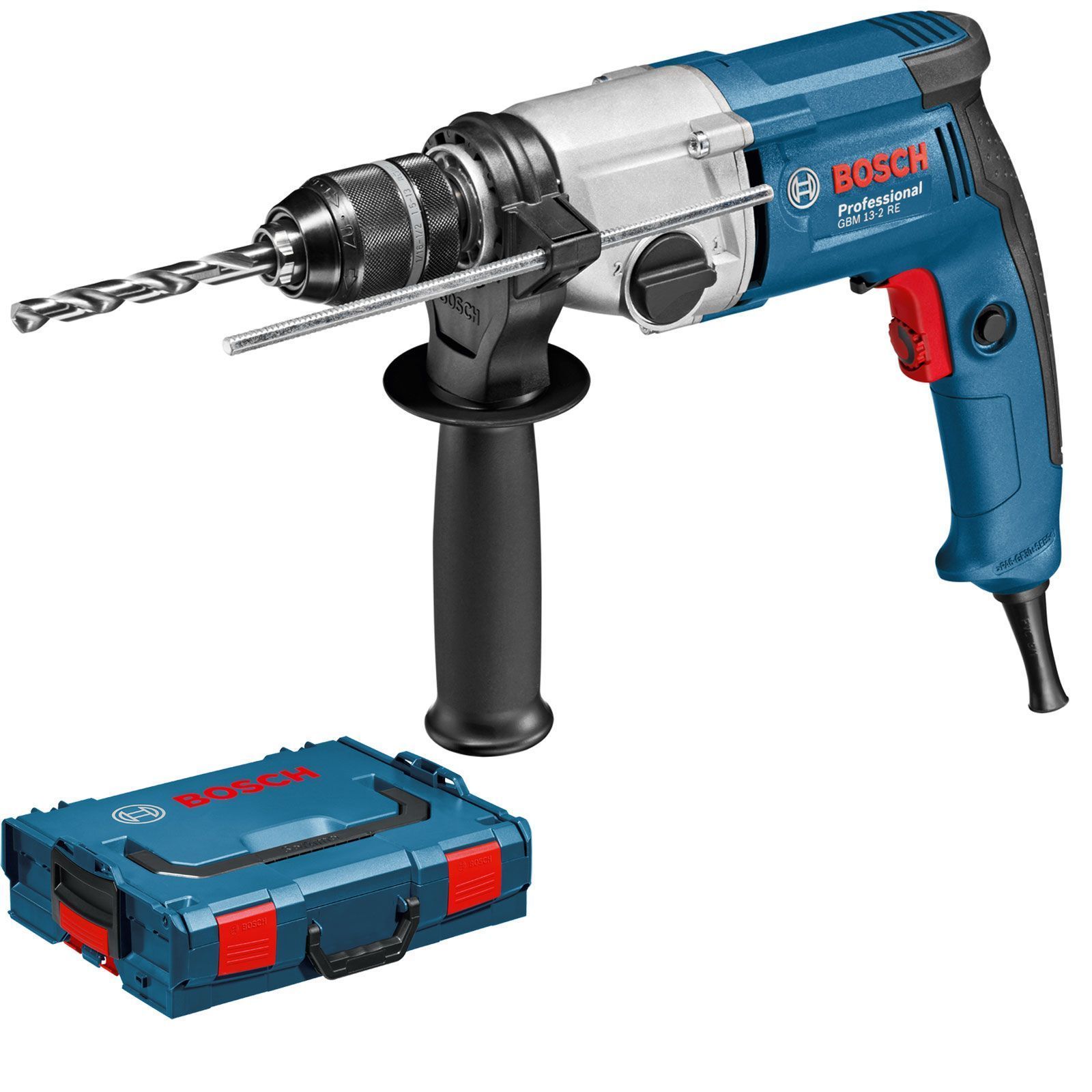 Bosch Bohrmaschine GBM 13-2 RE mit Schnellspannbohrfutter in L-Boxx 750 W - 06011B2003