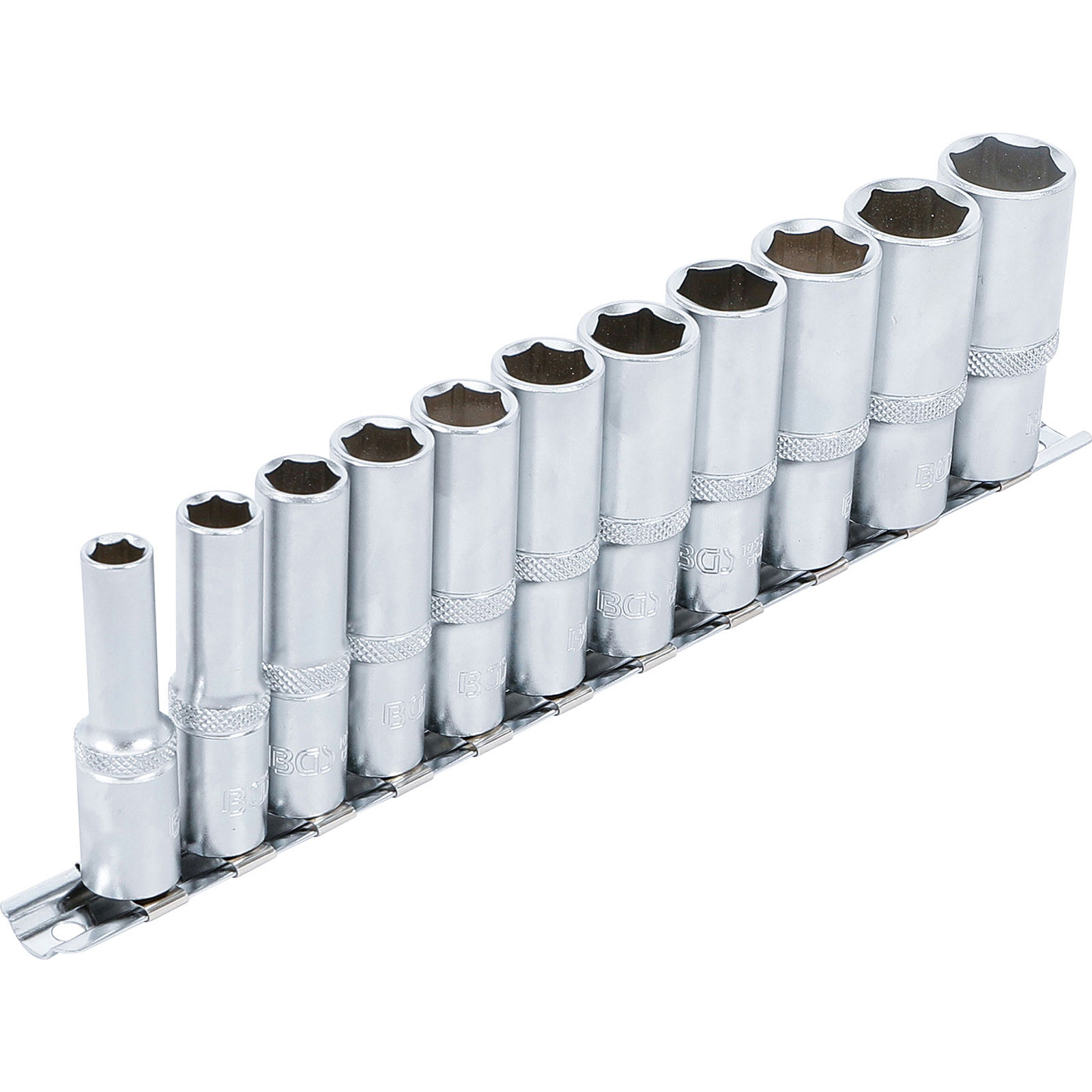 BGS Steckschlüssel-Einsatz-Satz Sechskant tief Antrieb Innenvierkant 10 mm (3/8") SW 8 - 19 mm 11tlg. - 2222