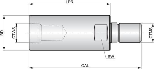 Fräseraufnahme ISO AT.M12-IHA.M10.035 Grundkörper-D. 21mm PRAMET