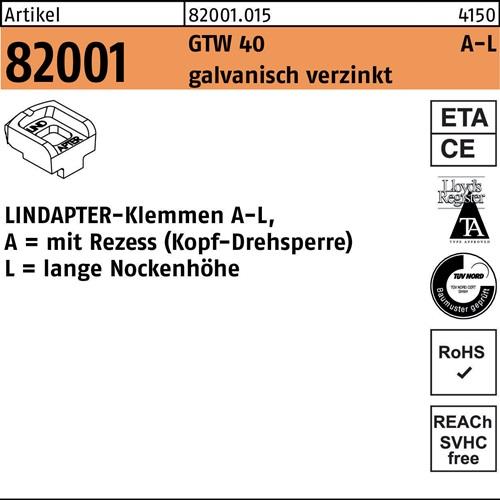 Klemmen R 82001 GTW 40 LM 10/7,0 galv.verz. 1 Stück LINDAPTER