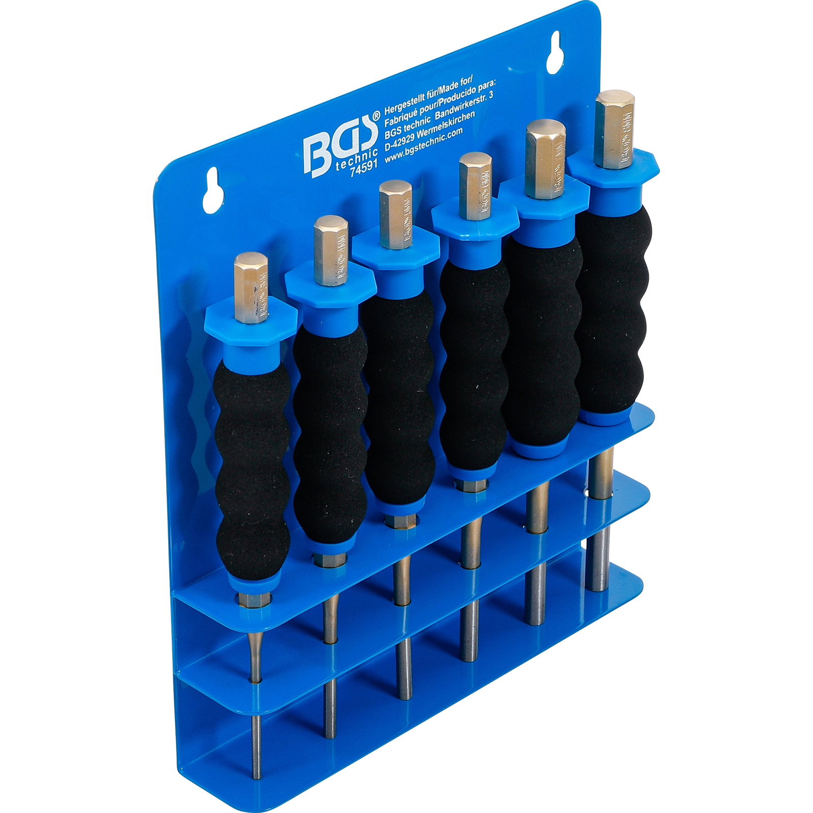 BGS Splintentreiber-Satz | mit Handschutz | 180 mm | 3 - 8 mm | 6-tlg. - 74591