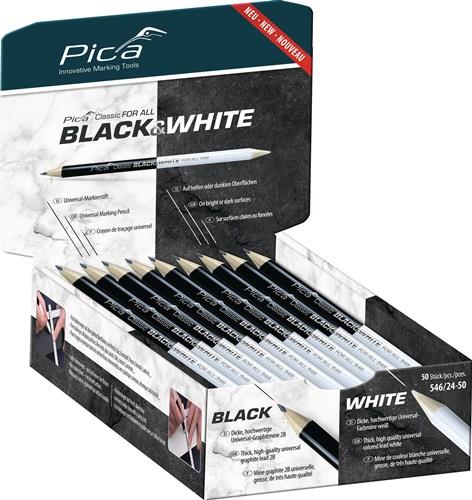 Pica Markierstift Classic FOR ALL Black&White Länge 24 cm - 546/24-50