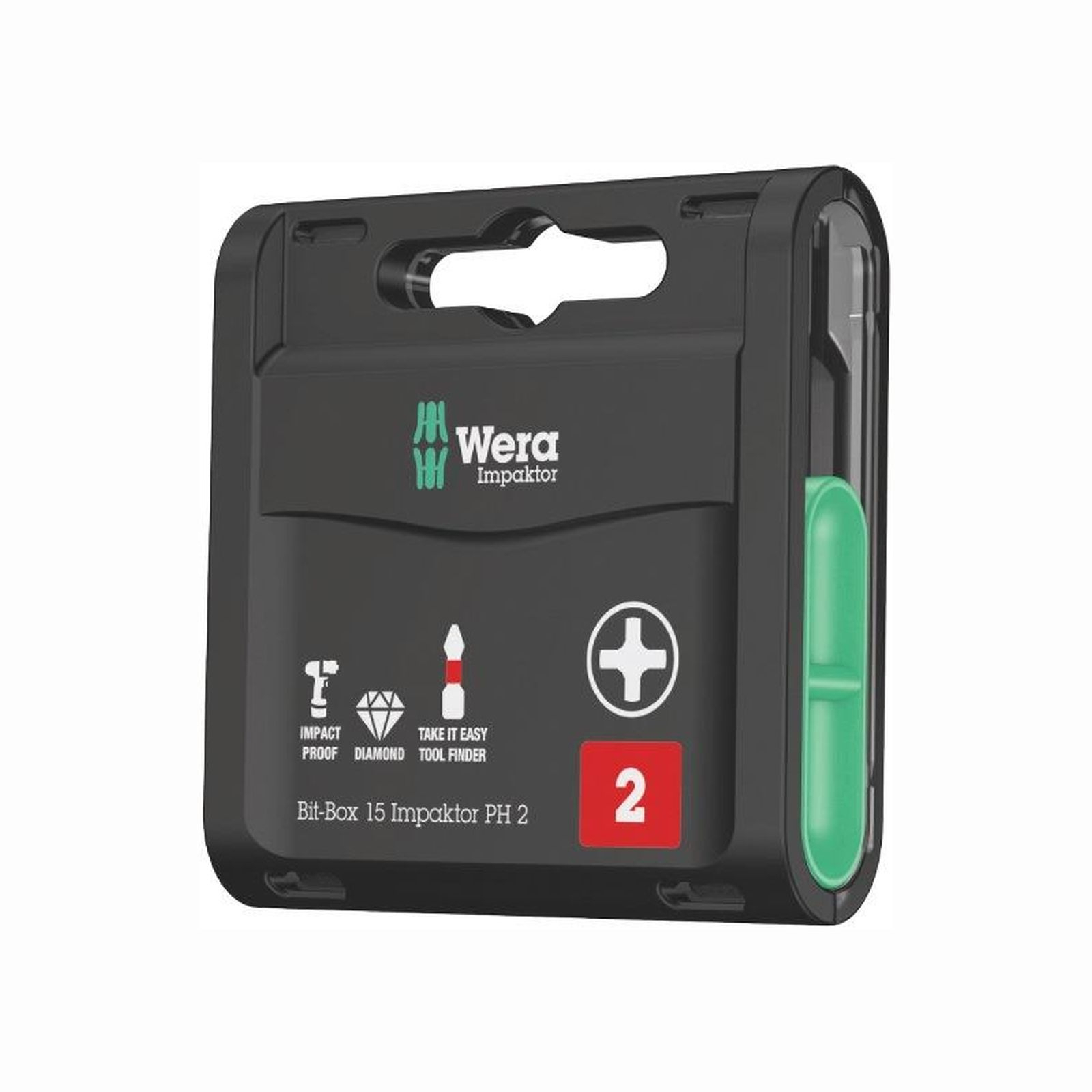 Wera Bitgroßpackung (15 Stk.) IMPAKTOR Diamond 1/4″ PH 2 Länge 25 mm - 5057752001