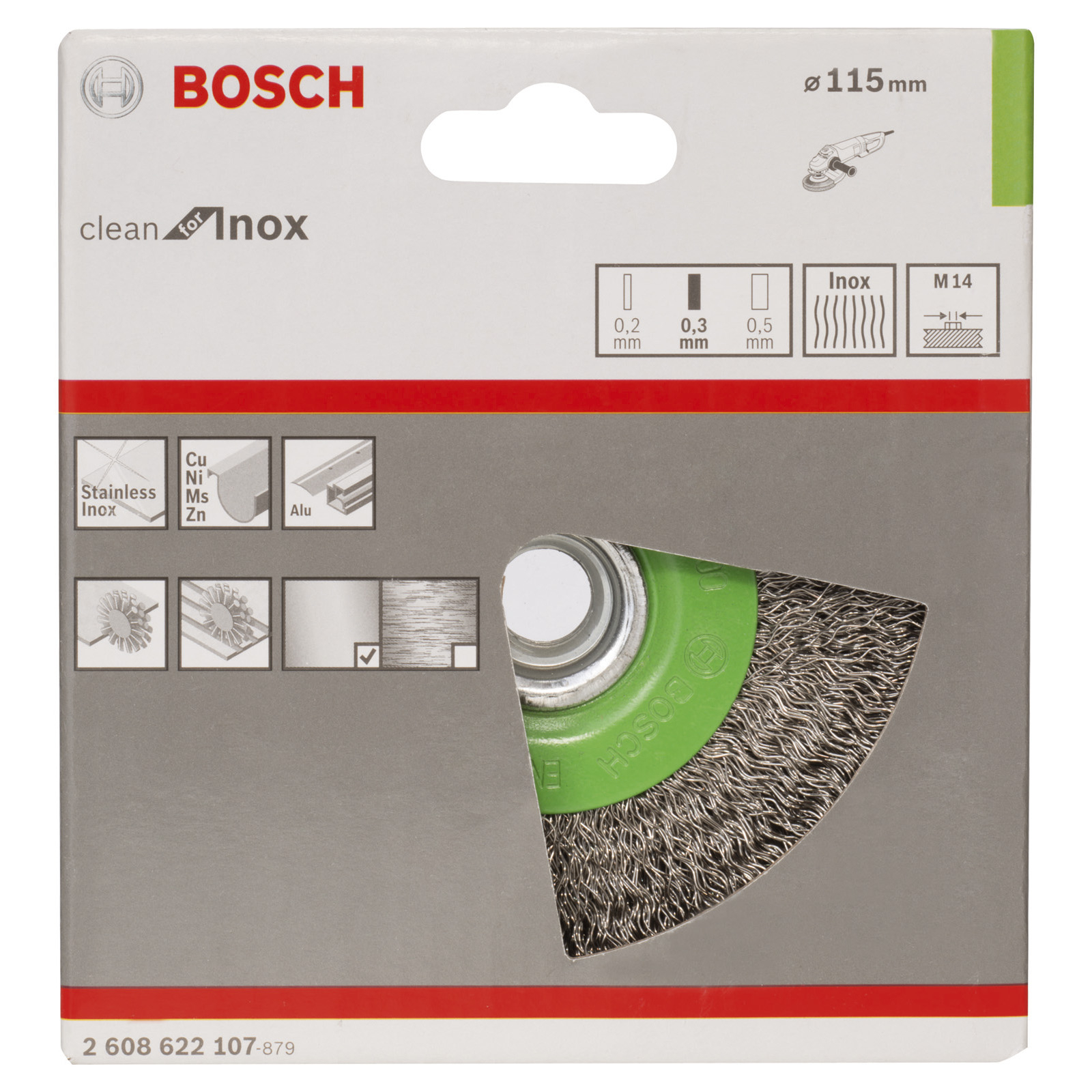 Bosch Scheibenbürste gewellter Edelstahldraht 0,3 x 115 mm - 2608622107