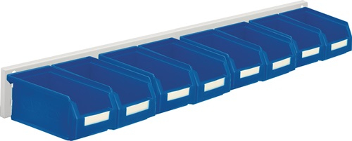 RasterPlan Sichtlagerkastenset H100xB920xT180mm Stahlblech/Polyethylen Ku.blau 8xGr.7 - 4202.51.5213