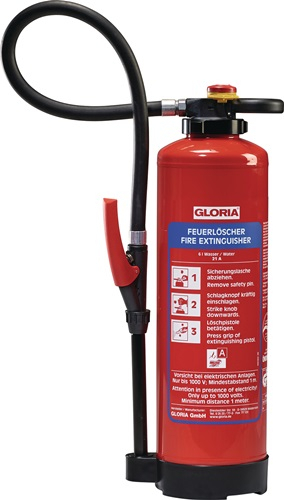 GLORIA Wasserfeuerlöscher WKL 9 PRO 9l Aufladegerät Brandkl.27 A m.Wandh - 8038510000