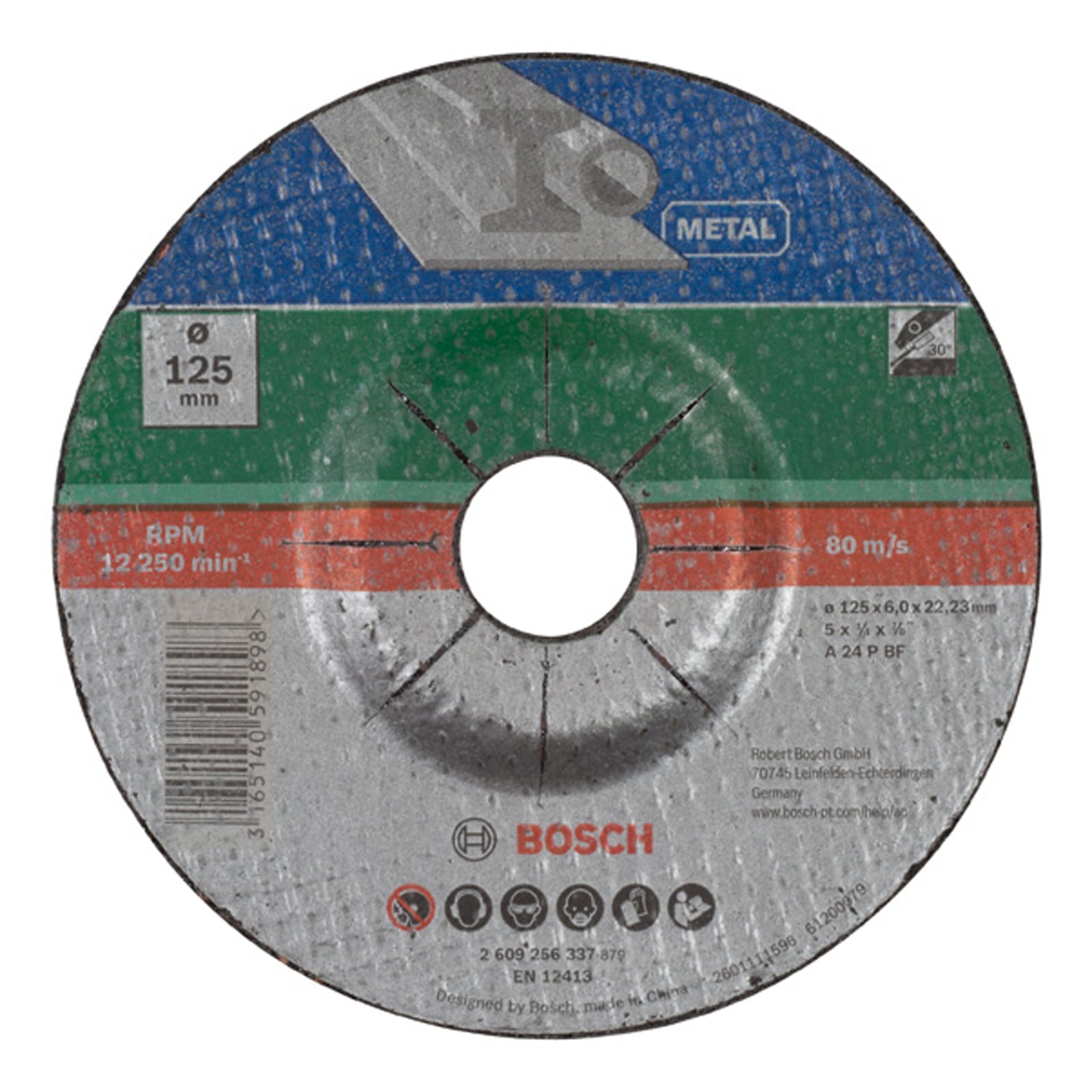 Bosch Schruppscheibe gekröpft Metall D= 125 mm - 2609256337