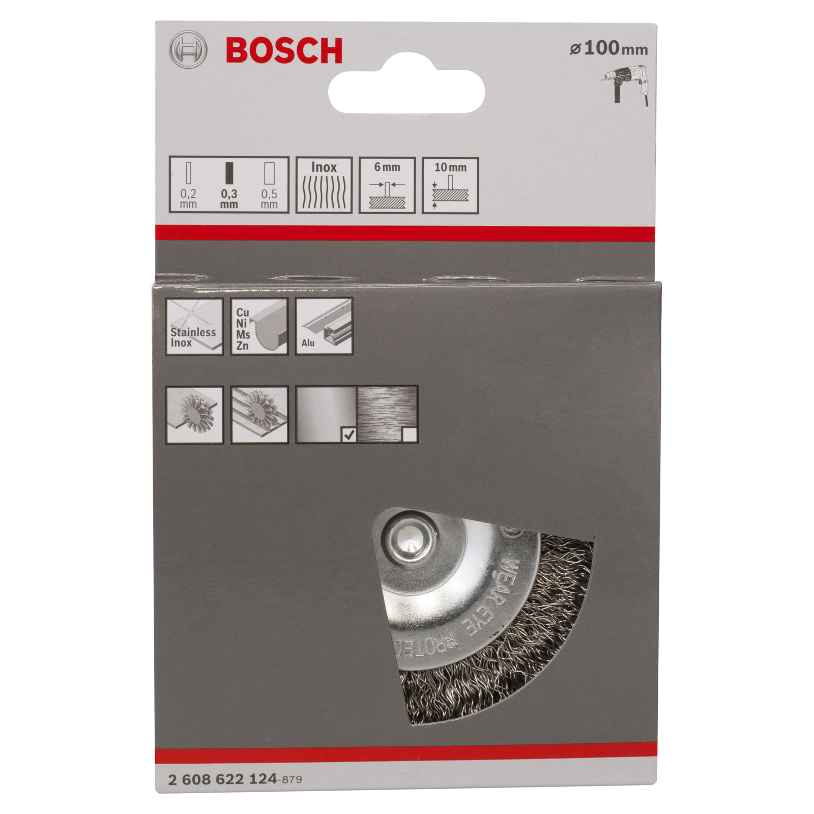 Bosch Scheibenbürste gewellter Edelstahldraht 0,3 x 100 mm - 2608622124