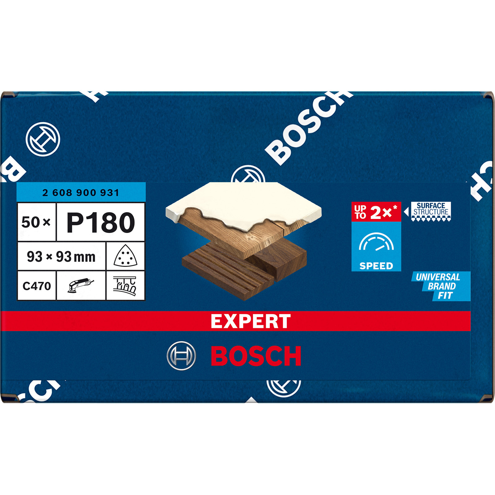 Bosch 50x Expert C470 Schleifpapier für Deltaschleifer 93 mm G 180 - 2608900931