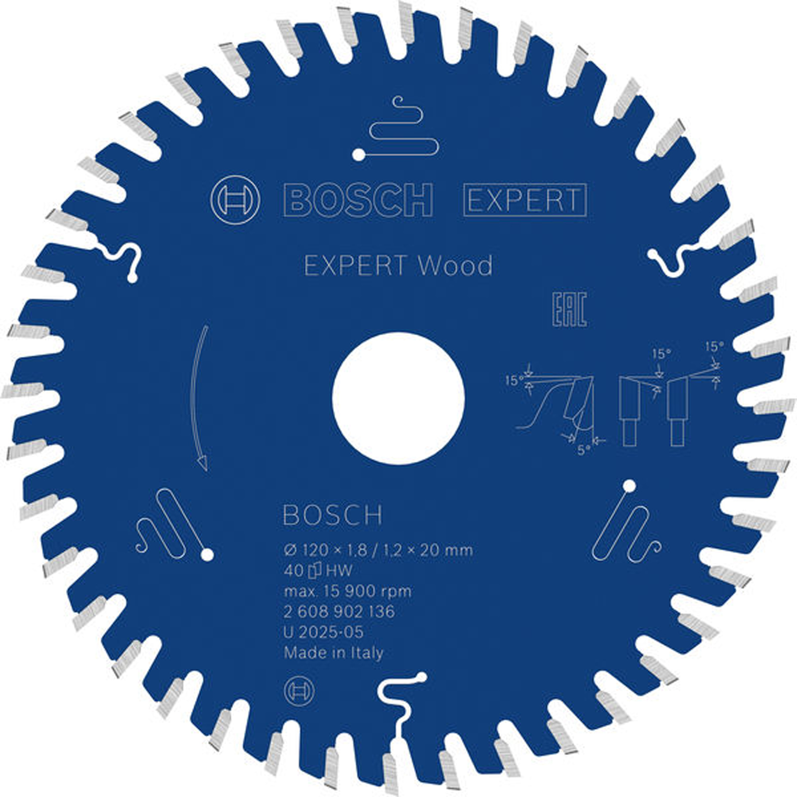 Bosch EXPERT Wood Kreissägeblatt 120x20 mm Z40 - 2608902136