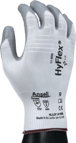 ANSELL Handschuhe HyFlex 11-800 Gr.9 weiß / grau EN 388 PSA II- 11-800-9