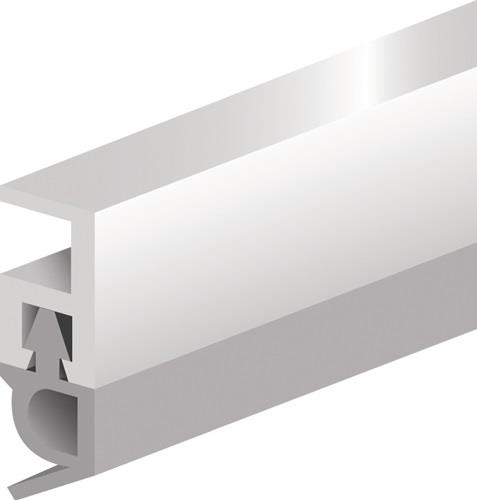 Ellen Abdichtungsschiene PTS-AR L.2100mm B.5mm Ku.blk weiß m.Weich PVC-Lippe - 501101