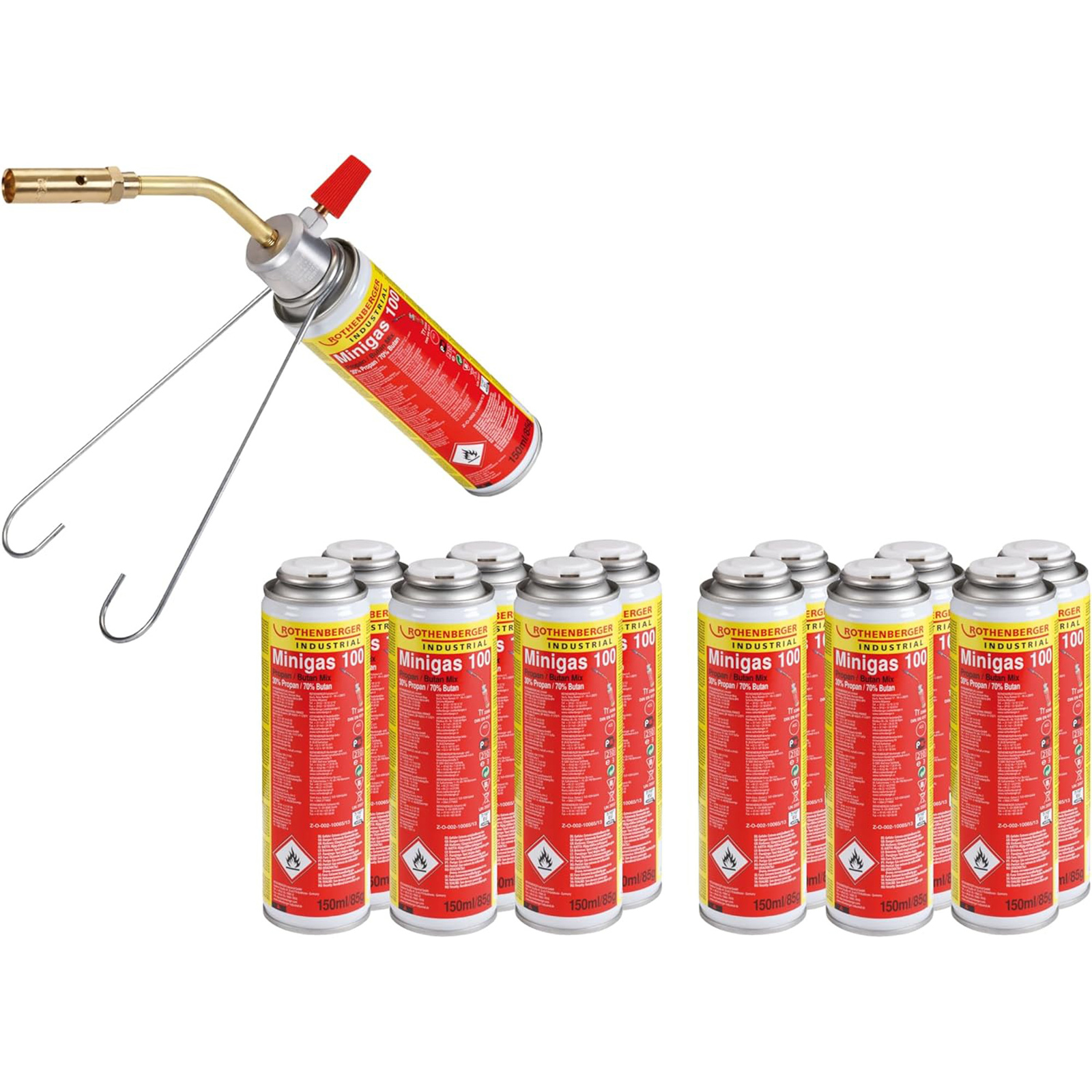 ROTHENBERGER Industrial 1x RoFire Mini SET 650°C + 12x Minigas 100 150ml - 1500005214