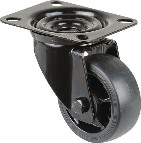 Lenkrolle D.80mm Trgf.100kg Ku.Platte L104xB80mm BS ROLLEN
