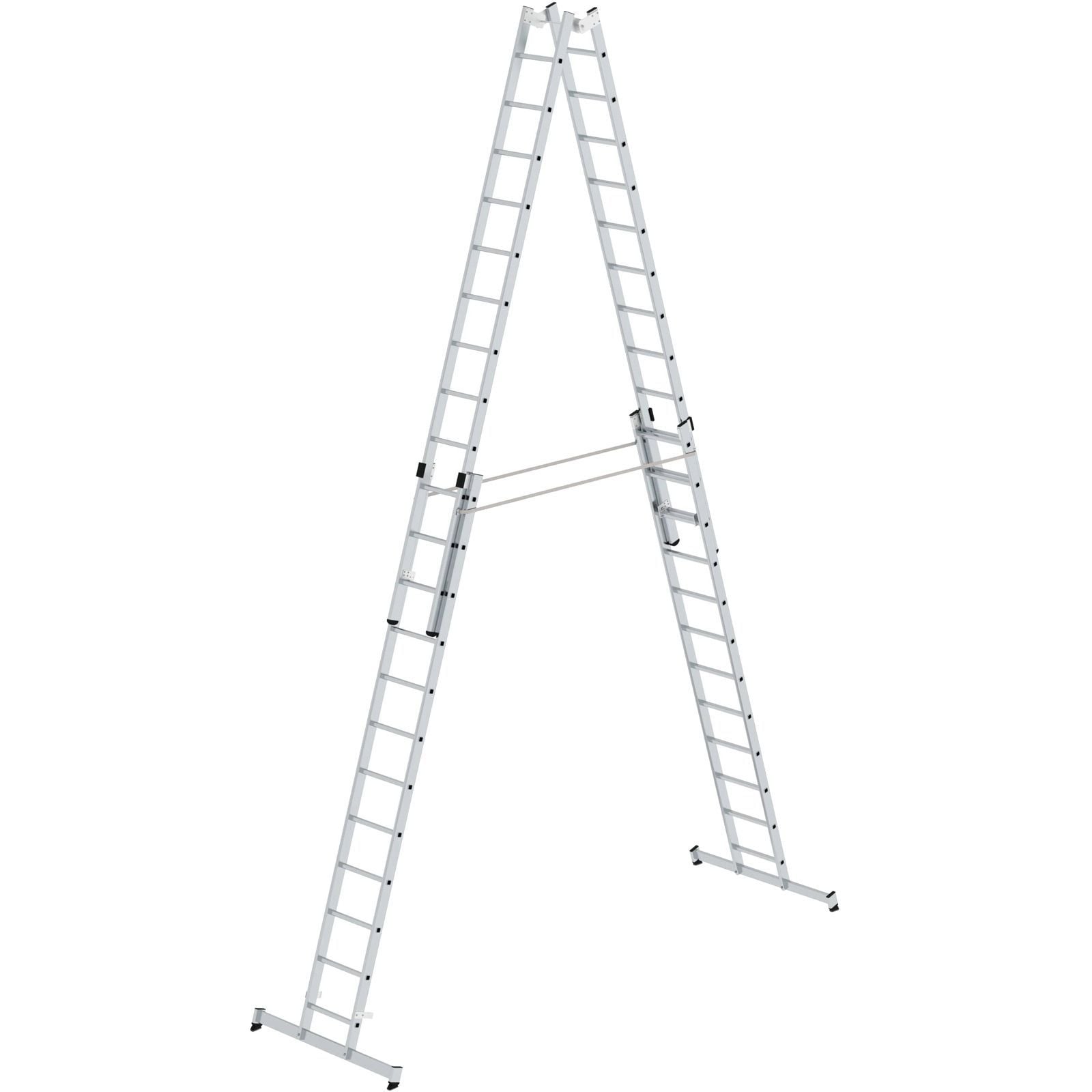 Günzburger Steigtechnik Sprossen-Stehleiter 4tlg. mit nivello-Traverse 4 x 12 Sprossen - 033048