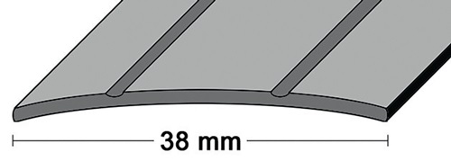 PG LM-Übergangsschiene B. 38 mm L. 90 cm Aluminium silberfarbig 2 Rillen mittig gelocht - 4741420