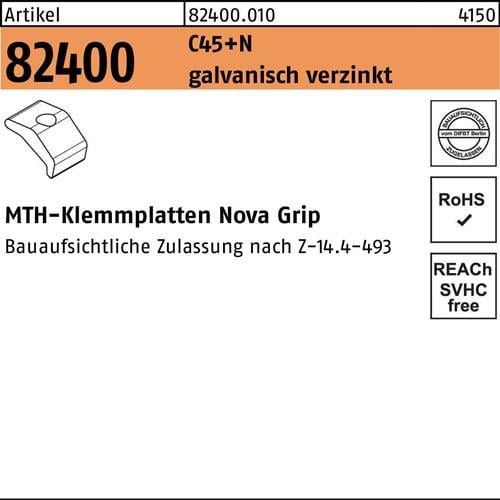 Klemmplatte R 82400 Nova Grip M20 C45+N galv.verz. 40 Stück MTH
