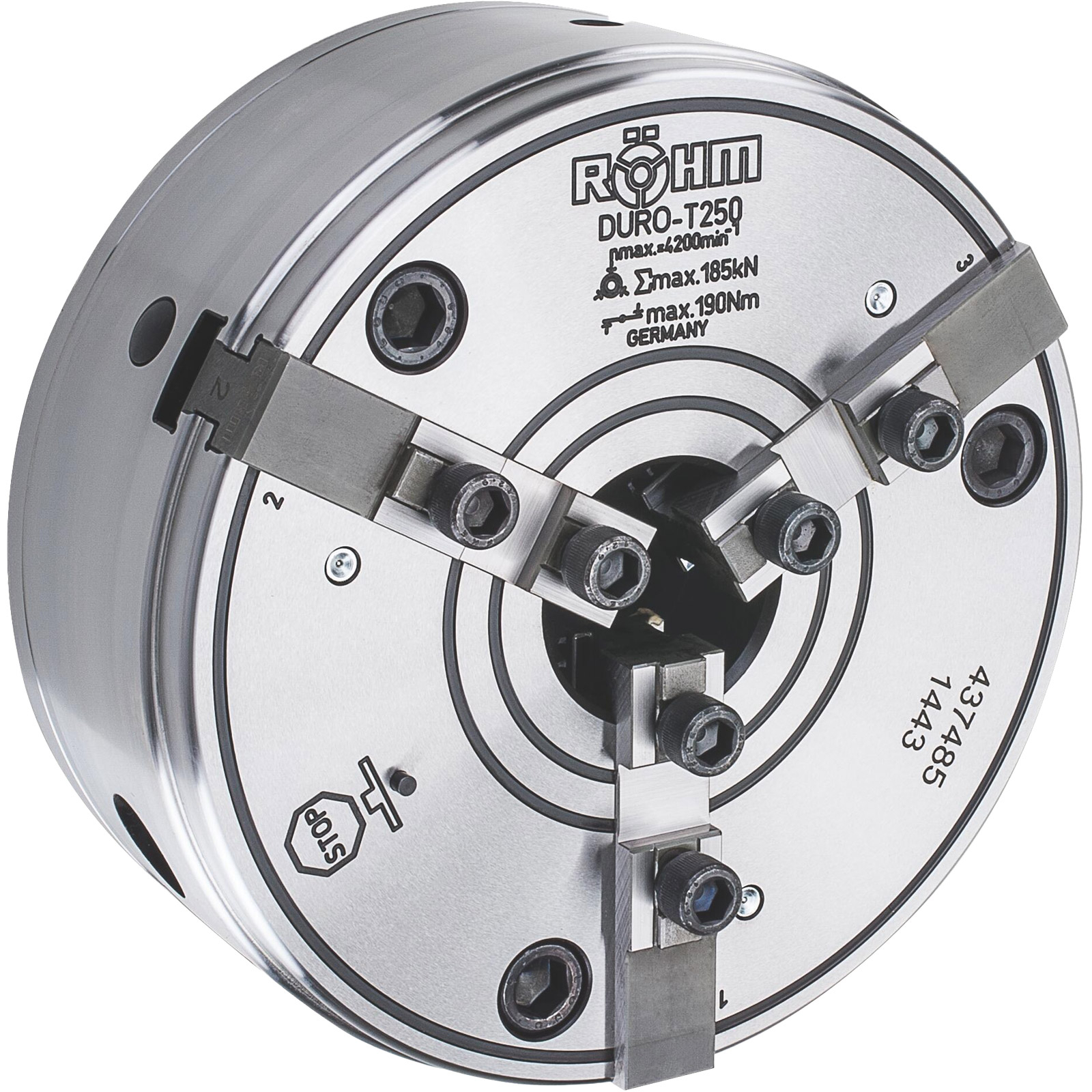 Röhm DURO-T 250, 3-Backen, Zylindrische Zentrieraufnahme, Grundbacken - 437485