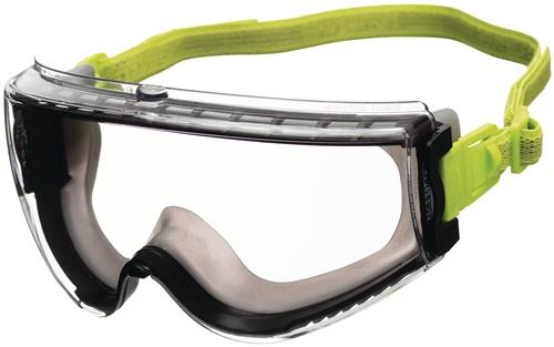 Vollsichtschutzbrille Avatar Plus EN166,EN170,UKCA schwarz/grün,klar Stoffband