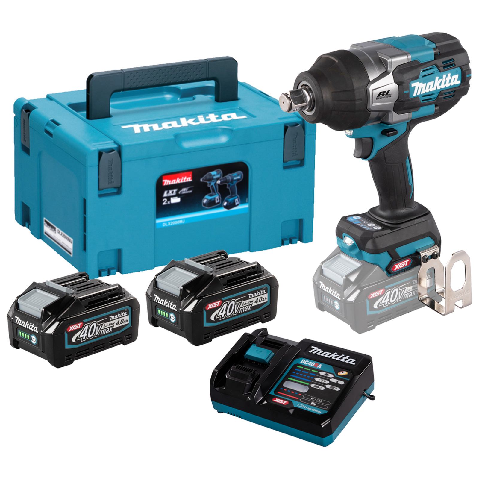 Makita TW001GM201 Akku-Schlagschrauber 40V max. / 2x 4,0 Ah Akku + Ladegerät im Makpac