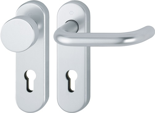 HOPPE FS-Garnitur Paris FS-58/353KH/138 Alu.F1 D/K TS 45-65mm PZ rd DIN L/R - 10726112