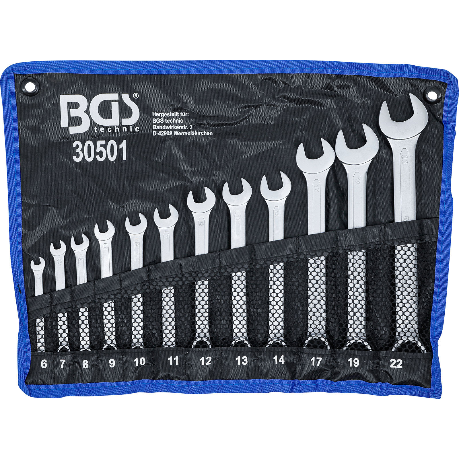 BGS Maul-Ringschlüssel-Satz SW 6 - 22 mm 12tlg. - 30501