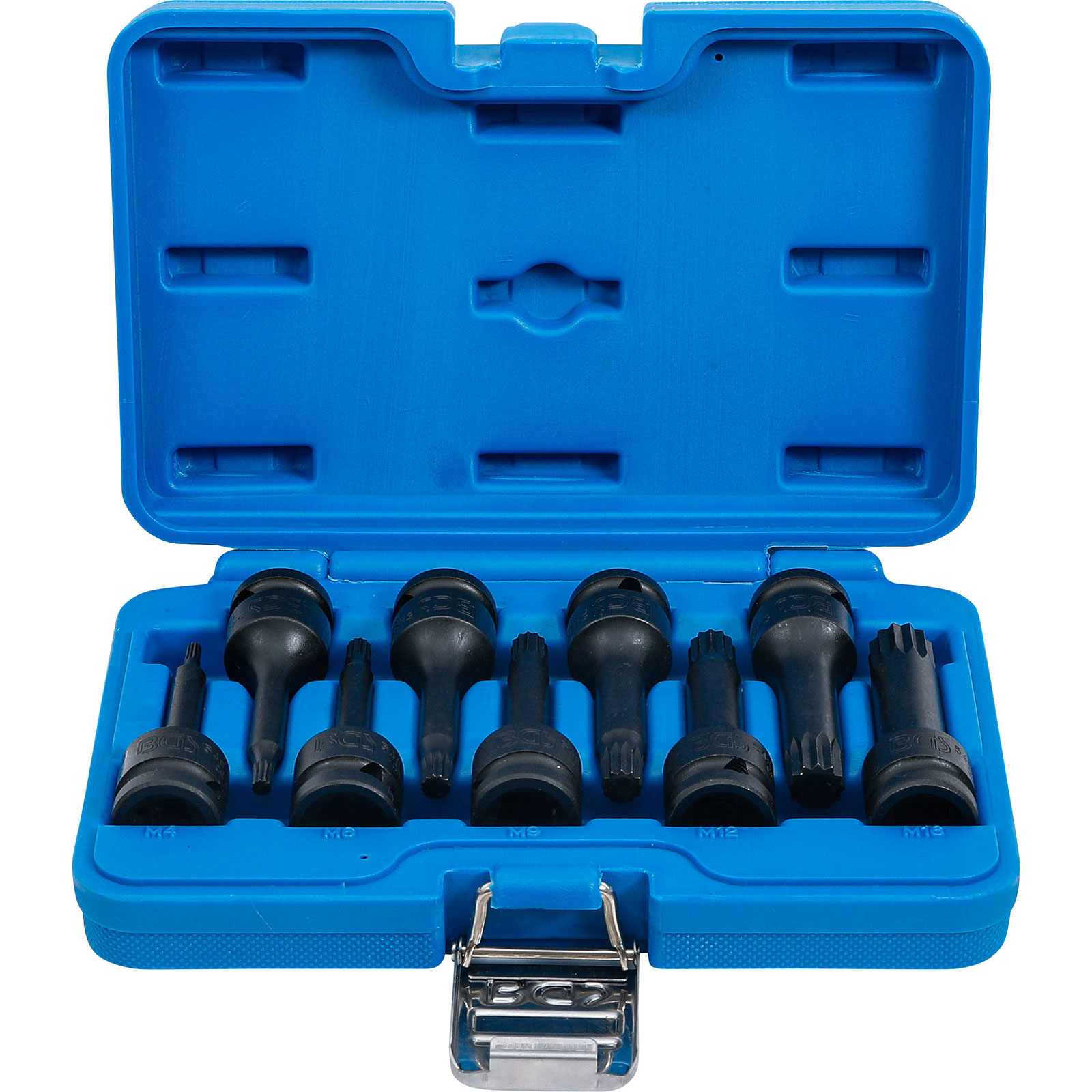 BGS Kraft-Bit-Einsatz-Satz Antrieb Innenvierkant 12,5 mm (1/2") Innenvielzahn (für XZN) M4 - M16 9tlg. - 5482