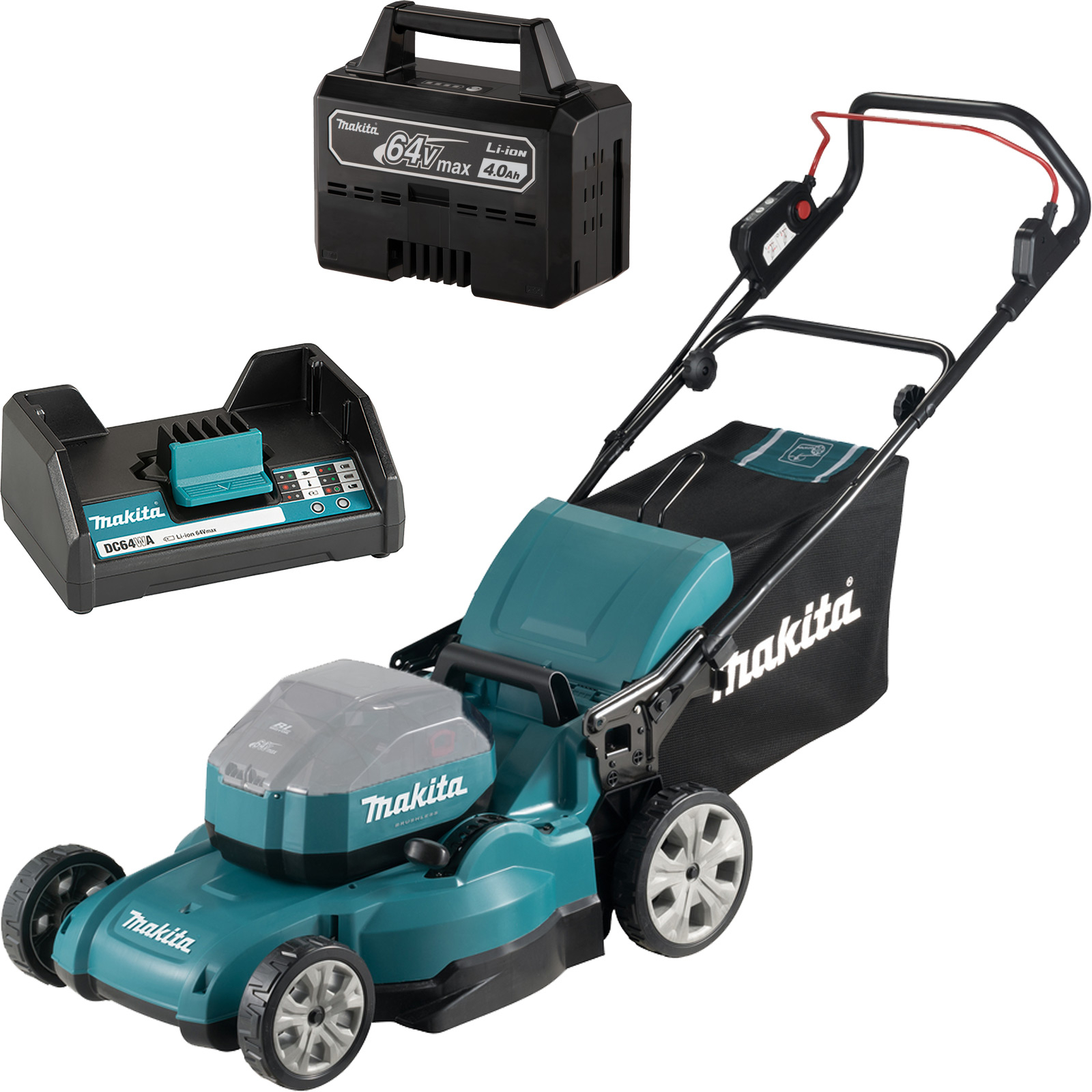 Makita LM001JM101 Akku-Rasenmäher 64V max. / 1x 4,0 Ah Akku + Ladegerät