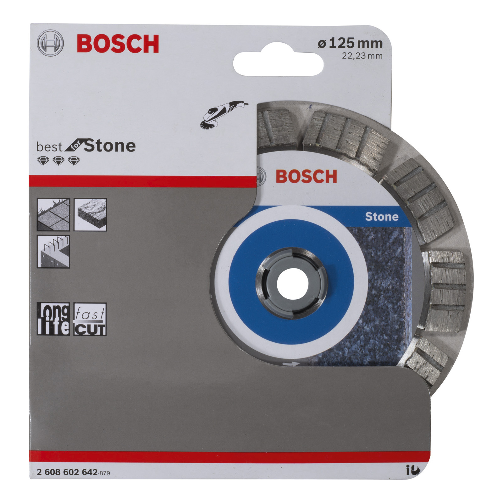 Bosch Diamanttrennscheibe Best for Stone, 125 x 22,23 x 2,2 x 12 mm -2608602642